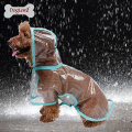 Claro grande perro mascota impermeable ropa Puppy Glisten barra sudadera con capucha impermeable lluvia chaquetas